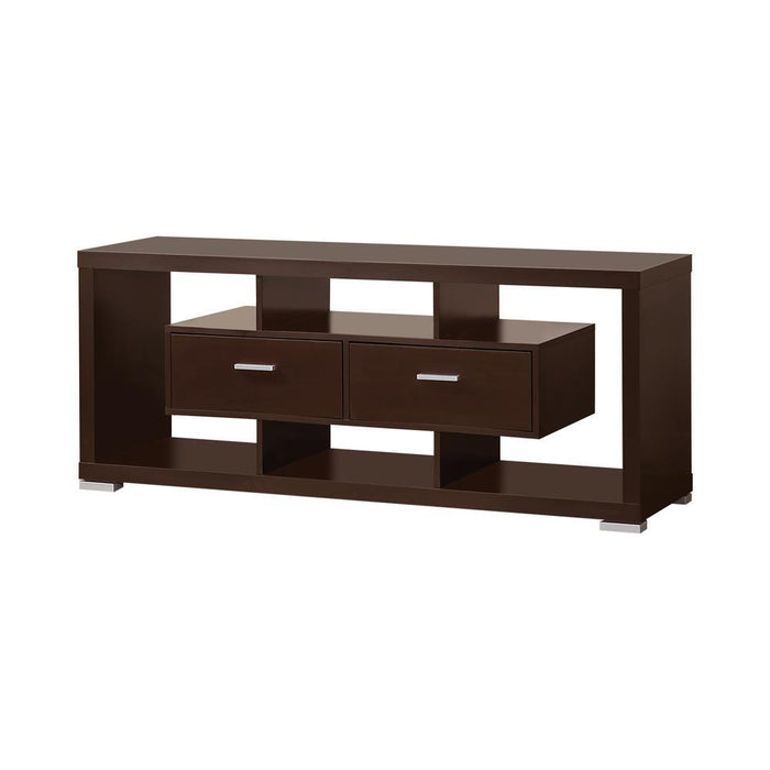 Darien 2-drawer Rectangular TV Console Cappuccino - Visions in Furniture (La Mirada, CA)