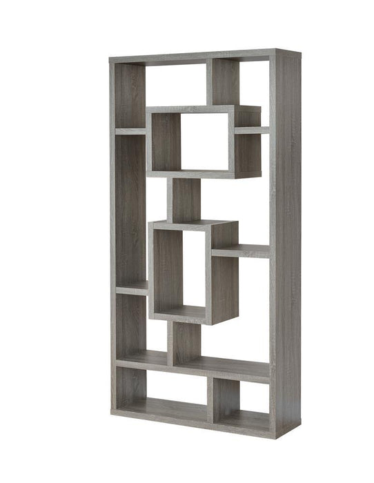 Howie 10-shelf Bookcase Weathered Grey - Visions in Furniture (La Mirada, CA)