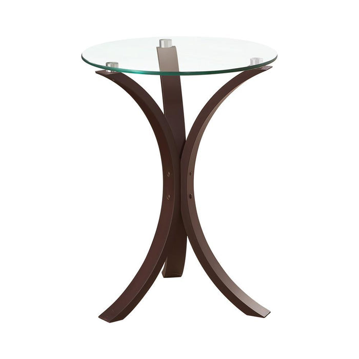 Edgar Round Accent Table Cappuccino - Visions in Furniture (La Mirada, CA)