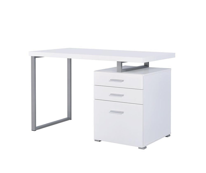Brennan 3-drawer Office Desk White - Visions in Furniture (La Mirada, CA)