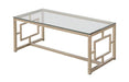 Merced Rectangle Glass Top Coffee Table Nickel - Visions in Furniture (La Mirada, CA)