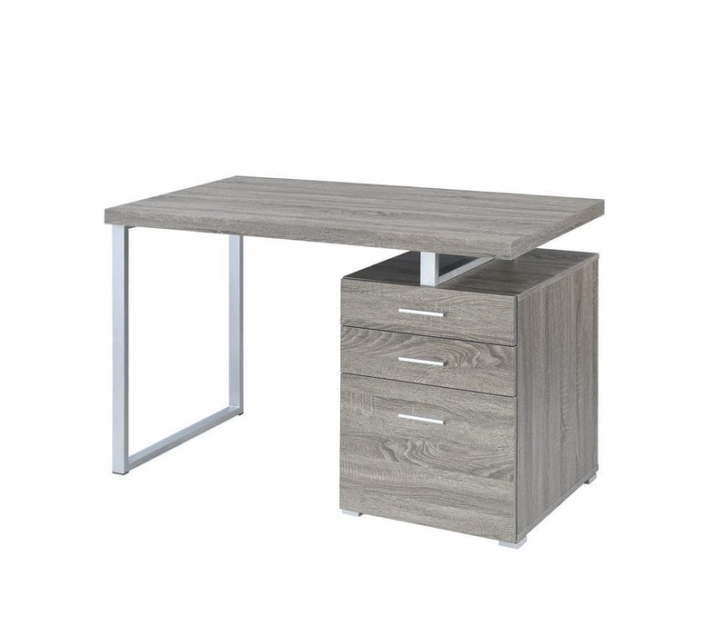 Brennan 3-drawer Office Desk Weathered Grey - Visions in Furniture (La Mirada, CA)