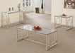 Merced Rectangle Glass Top Sofa Table Nickel - Visions in Furniture (La Mirada, CA)