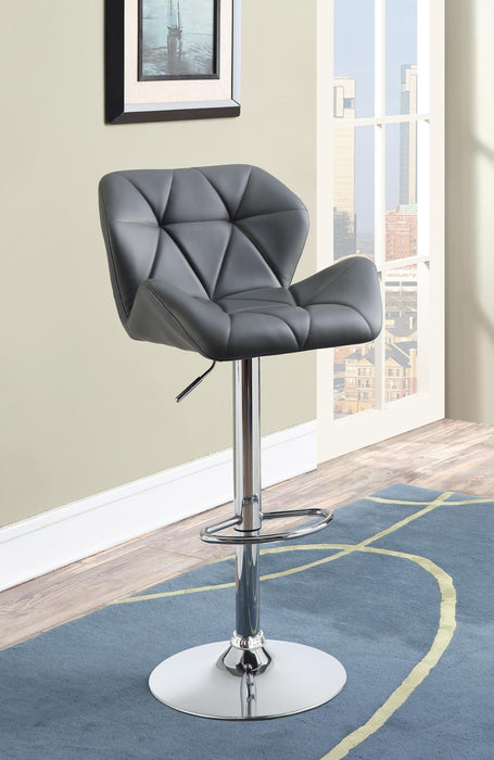 Berrington Adjustable Bar Stools Chrome and Grey (Set of 2) - Visions in Furniture (La Mirada, CA)