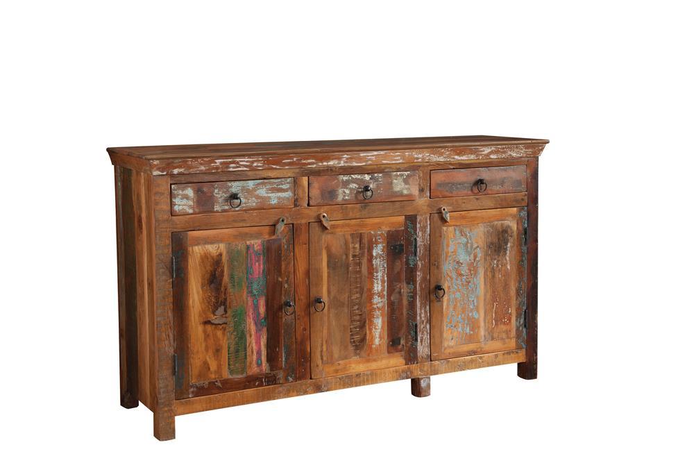 Henry 3-door Accent Cabinet Reclaimed Wood - Visions in Furniture (La Mirada, CA)