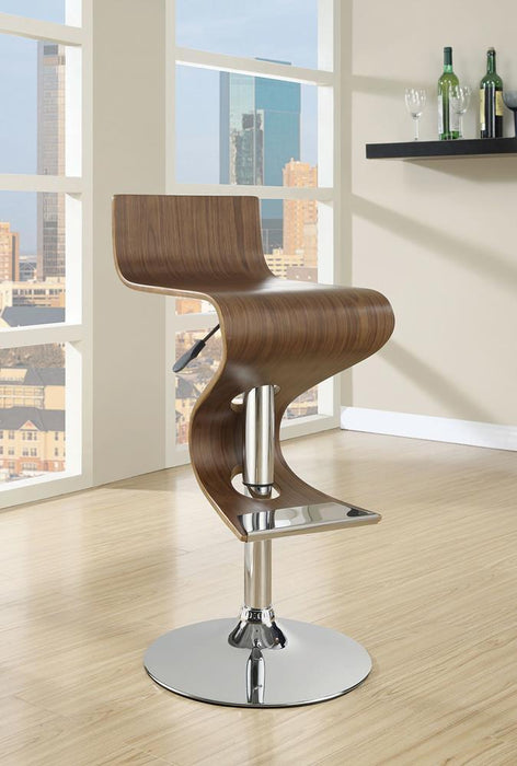 Covina Adjustable Bar Stool Walnut and Chrome - Visions in Furniture (La Mirada, CA)