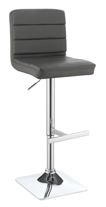 Bianca Upholstered Adjustable Bar Stools Grey and Chrome (Set of 2) - Visions in Furniture (La Mirada, CA)