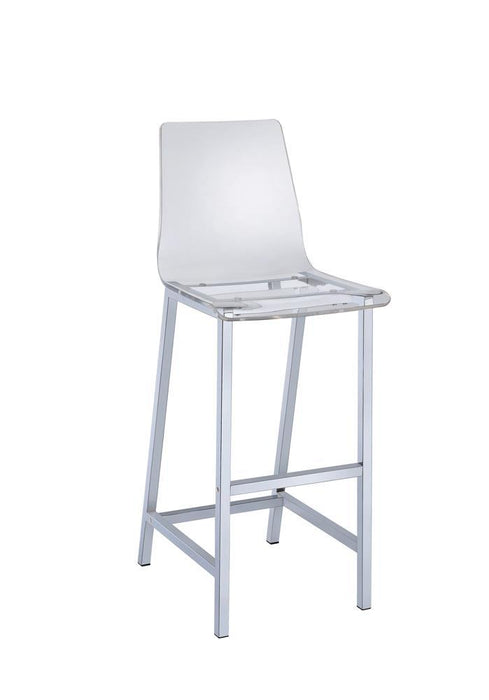 Juelia Bar Stools Chrome and Clear Acrylic (Set of 2) - Visions in Furniture (La Mirada, CA)