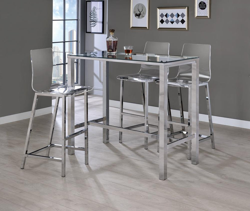 Juelia Bar Stools Chrome and Clear Acrylic (Set of 2) - Visions in Furniture (La Mirada, CA)