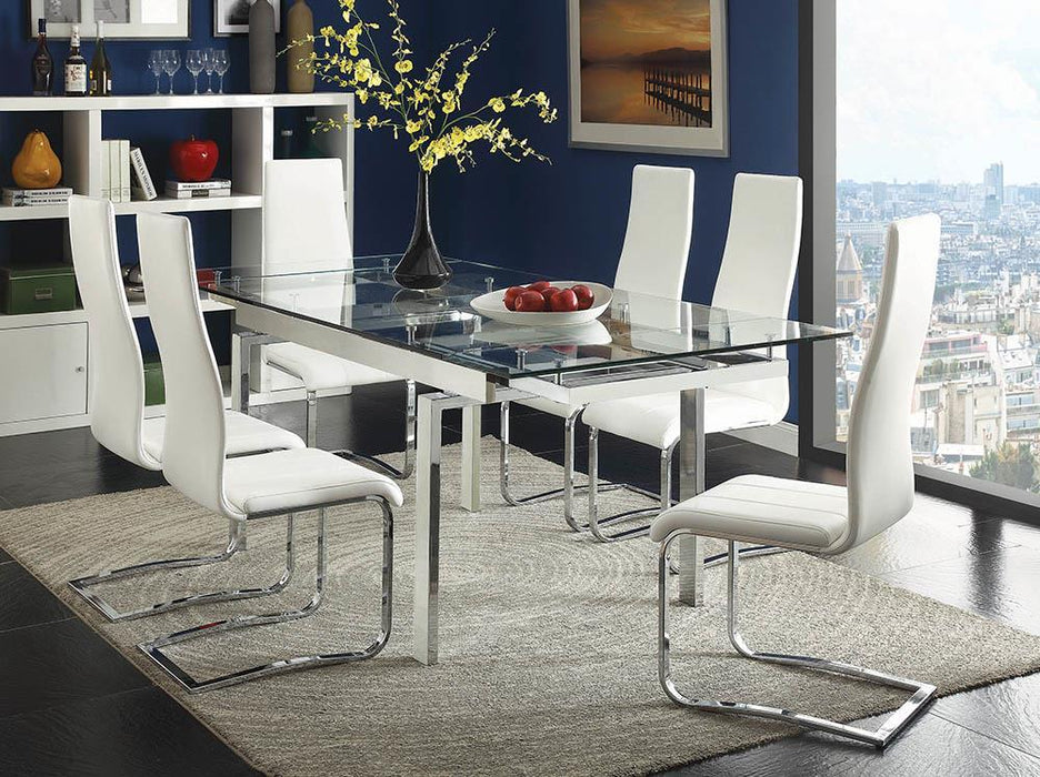 Montclair High Back Dining Chairs Black and Chrome (Set of 4) - Visions in Furniture (La Mirada, CA)
