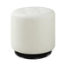 Bowman Round Upholstered Ottoman White - Visions in Furniture (La Mirada, CA)