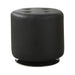 Bowman Round Upholstered Ottoman Black - Visions in Furniture (La Mirada, CA)