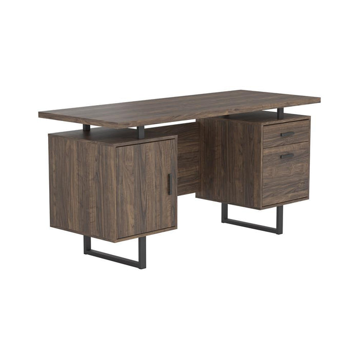 Lawtey Floating Top Office Desk Weathered Grey - Visions in Furniture (La Mirada, CA)