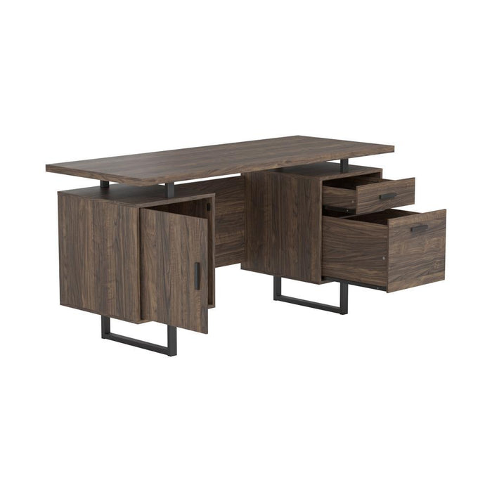 Lawtey Floating Top Office Desk Weathered Grey - Visions in Furniture (La Mirada, CA)