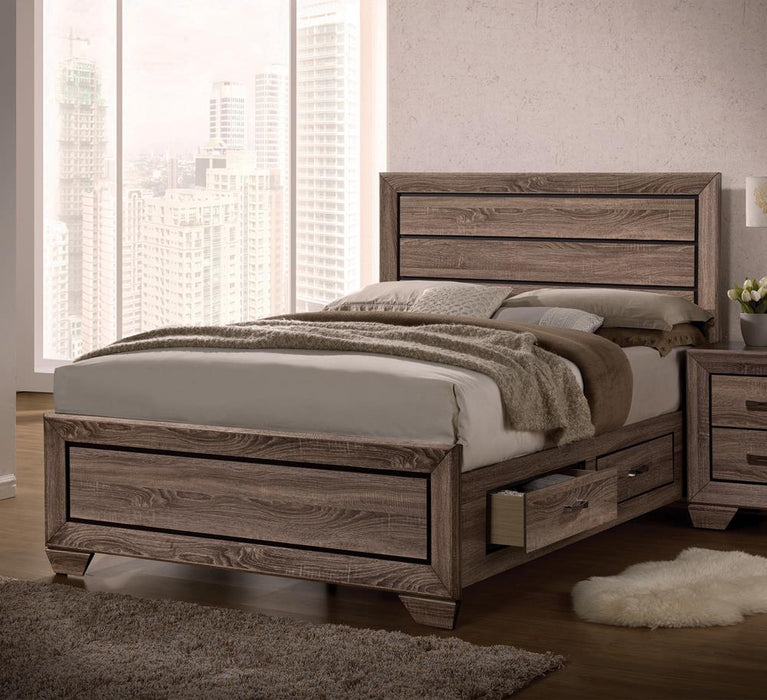 Kauffman California King, E.king, & Queen Panel Bed Washed Taupe - Visions in Furniture (La Mirada, CA)