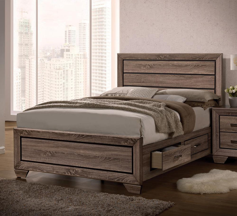 Kauffman California King, E.king, & Queen Panel Bed Washed Taupe - Visions in Furniture (La Mirada, CA)