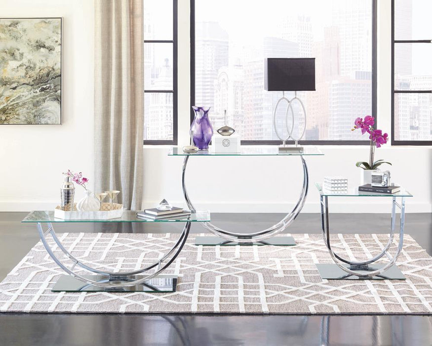 Danville U-shaped End Table Chrome - Visions in Furniture (La Mirada, CA)