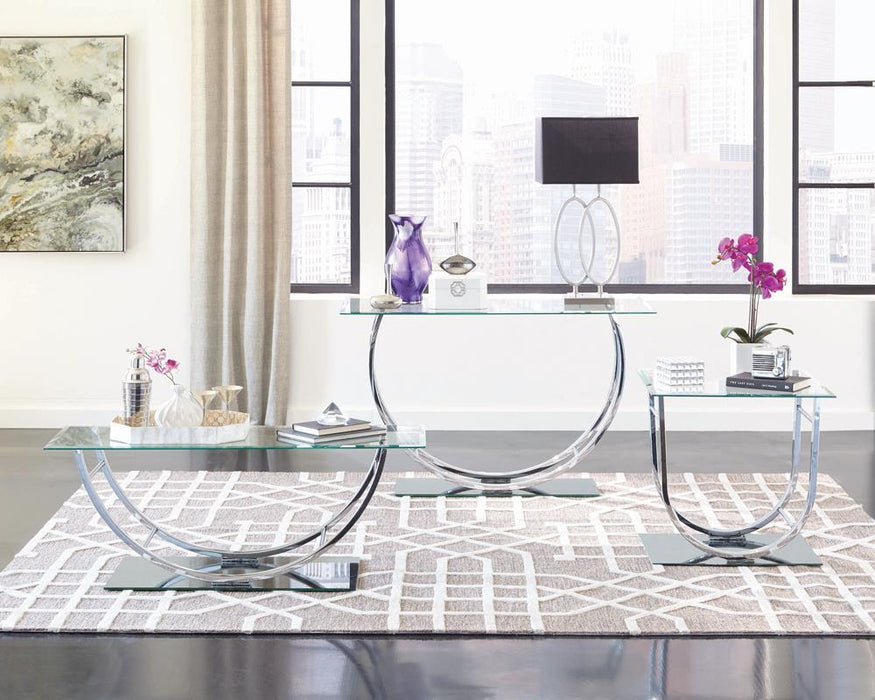 Danville U-shaped Coffee Table Chrome - Visions in Furniture (La Mirada, CA)