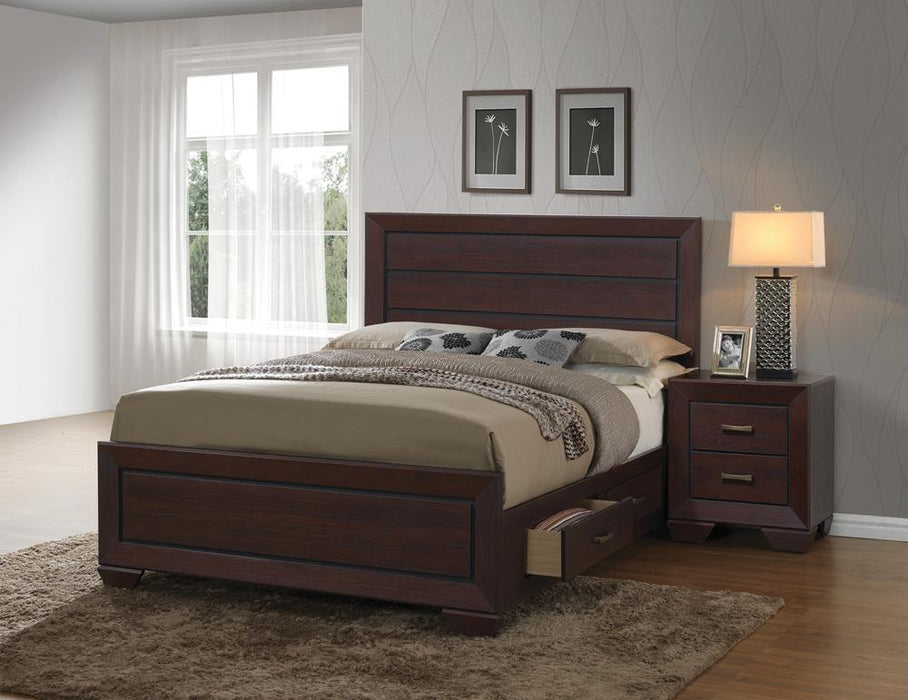 Kauffman Queen Storage Bed Dark Cocoa - Visions in Furniture (La Mirada, CA)