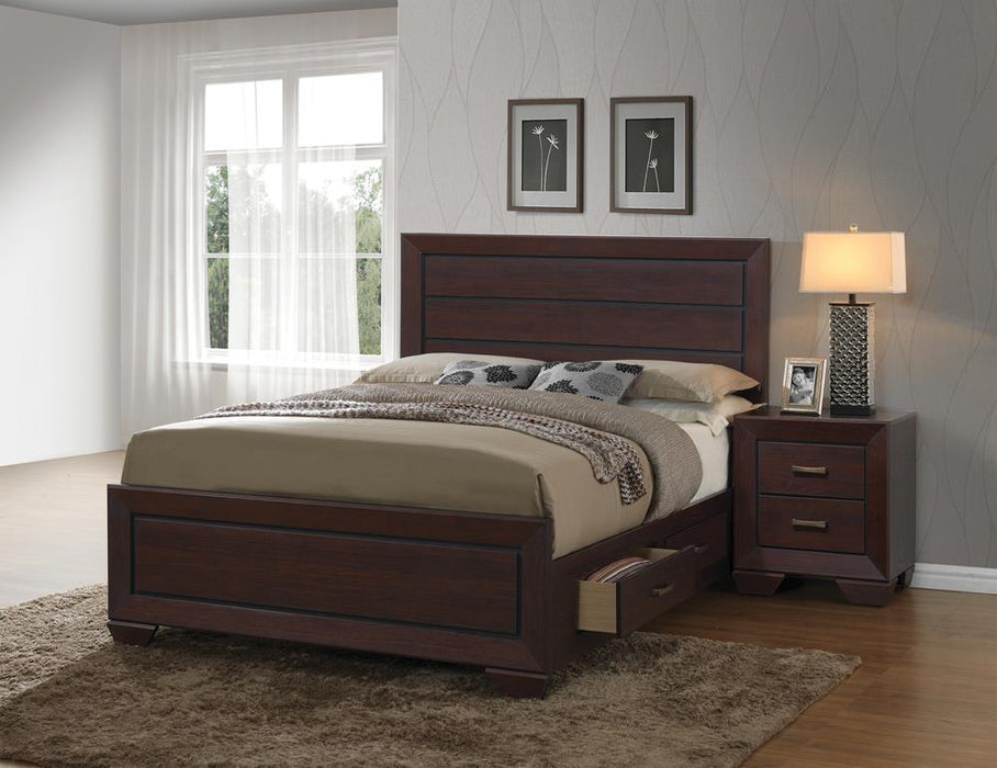 Kauffman Eastern King Storage Bed Dark Cocoa - Visions in Furniture (La Mirada, CA)