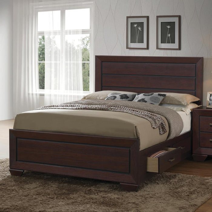 Kauffman Queen Panel Bed Dark Cocoa - Visions in Furniture (La Mirada, CA)
