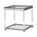 Anne End Table with Lower Shelf Chrome and Clear - Visions in Furniture (La Mirada, CA)