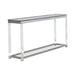 Anne Sofa Table with Lower Shelf Chrome and Clear - Visions in Furniture (La Mirada, CA)