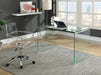 Amaturo Office Chair with Casters Clear and Chrome - Visions in Furniture (La Mirada, CA)