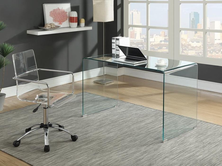 Amaturo Office Chair with Casters Clear and Chrome - Visions in Furniture (La Mirada, CA)