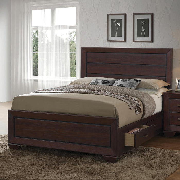 Kauffman California King Panel Bed Dark Cocoa - Visions in Furniture (La Mirada, CA)