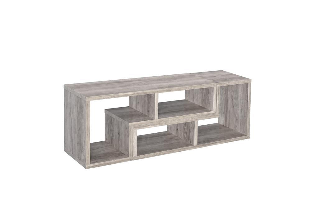 Velma Convertable Bookcase and TV Console Grey Driftwood - Visions in Furniture (La Mirada, CA)