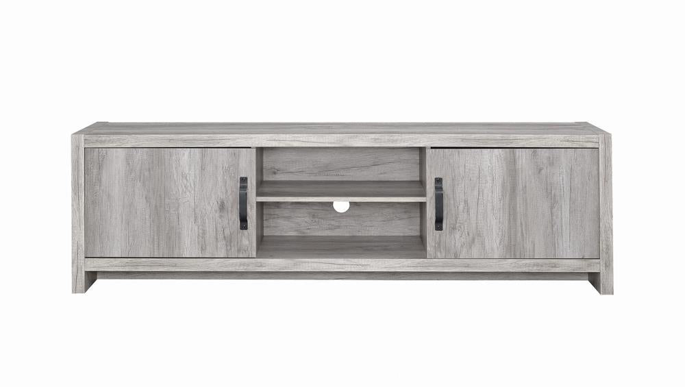 Burke 2-door TV Console Grey Driftwood - Visions in Furniture (La Mirada, CA)