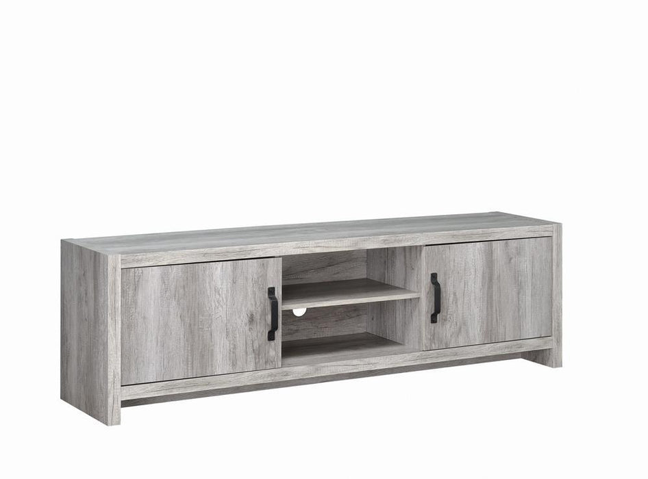 Burke 2-door TV Console Grey Driftwood - Visions in Furniture (La Mirada, CA)