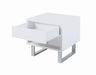 Atchison 1-drawer End Table High Glossy White - Visions in Furniture (La Mirada, CA)