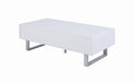 Atchison 2-drawer Coffee Table High Glossy White - Visions in Furniture (La Mirada, CA)