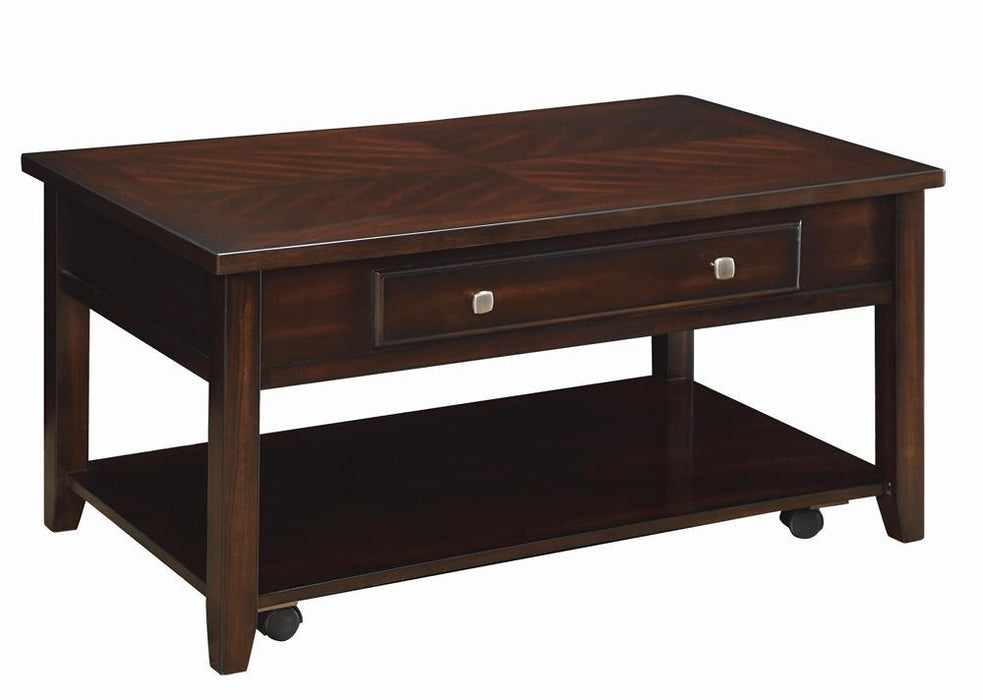 Bradford Rectangular Lift Top Coffee Table Walnut - Visions in Furniture (La Mirada, CA)