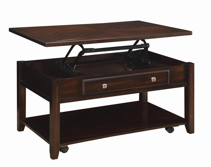 Bradford Rectangular Lift Top Coffee Table Walnut - Visions in Furniture (La Mirada, CA)