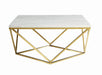 Meryl Square Coffee Table White and Gold - Visions in Furniture (La Mirada, CA)