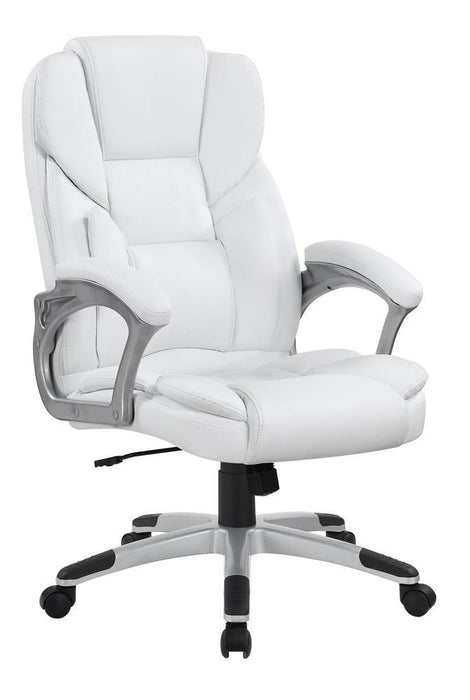 Kaffir Adjustable Height Office Chair White and Silver - Visions in Furniture (La Mirada, CA)