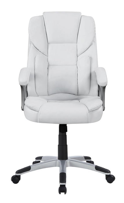 Kaffir Adjustable Height Office Chair White and Silver - Visions in Furniture (La Mirada, CA)