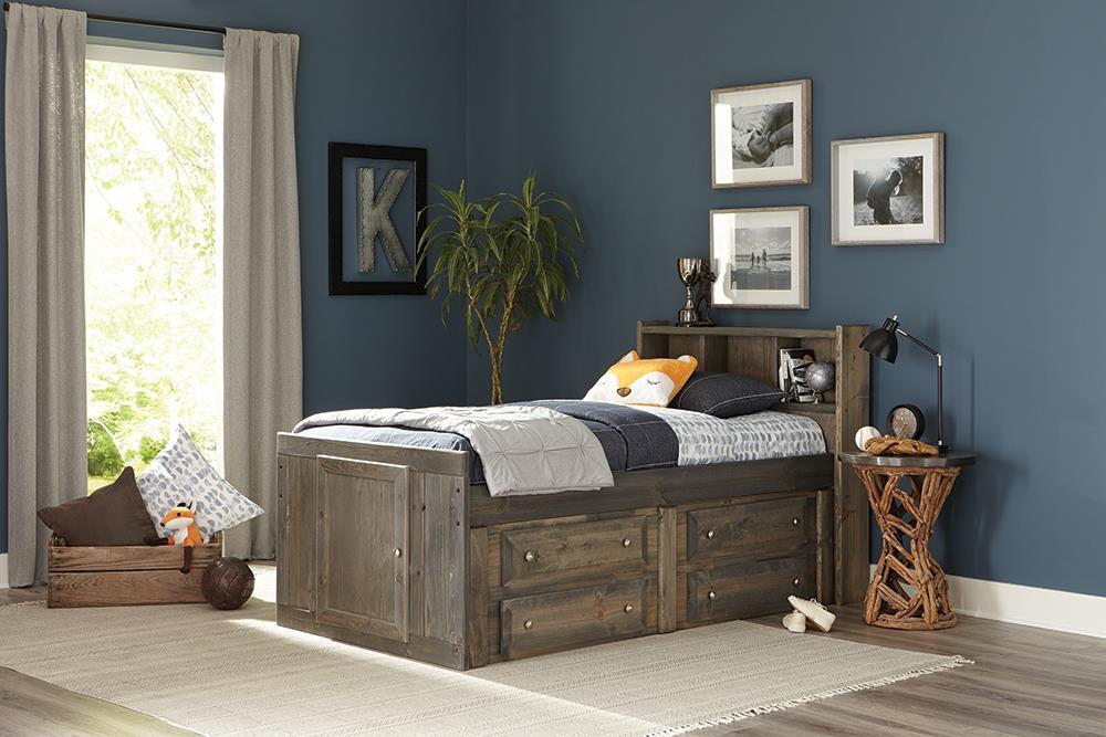 Wrangle Hill Twin Storage Bed Gun Smoke - Visions in Furniture (La Mirada, CA)
