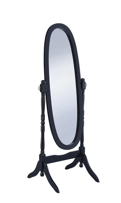 Foyet Oval Cheval Mirror Black - Visions in Furniture (La Mirada, CA)