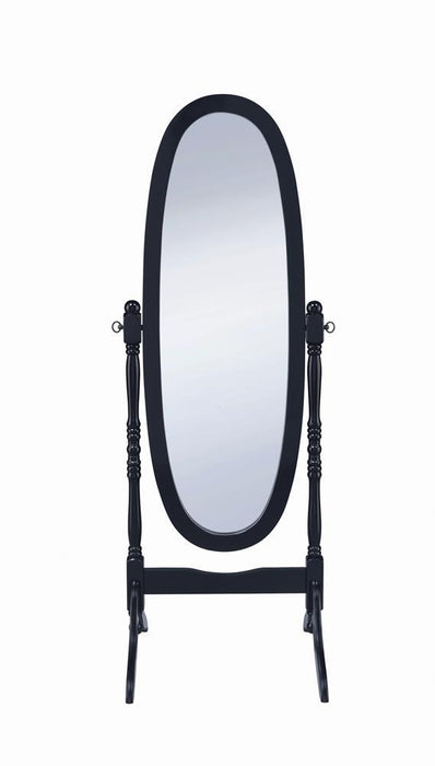 Foyet Oval Cheval Mirror Black - Visions in Furniture (La Mirada, CA)
