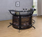 Dallas 2-shelf Home Bar Smoked and Black Glass - Visions in Furniture (La Mirada, CA)