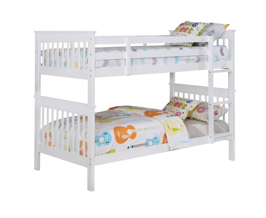Chapman Twin Over Twin Bunk Bed White - Visions in Furniture (La Mirada, CA)