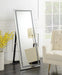 Novak Rectangular Cheval Floor Mirror Silver - Visions in Furniture (La Mirada, CA)