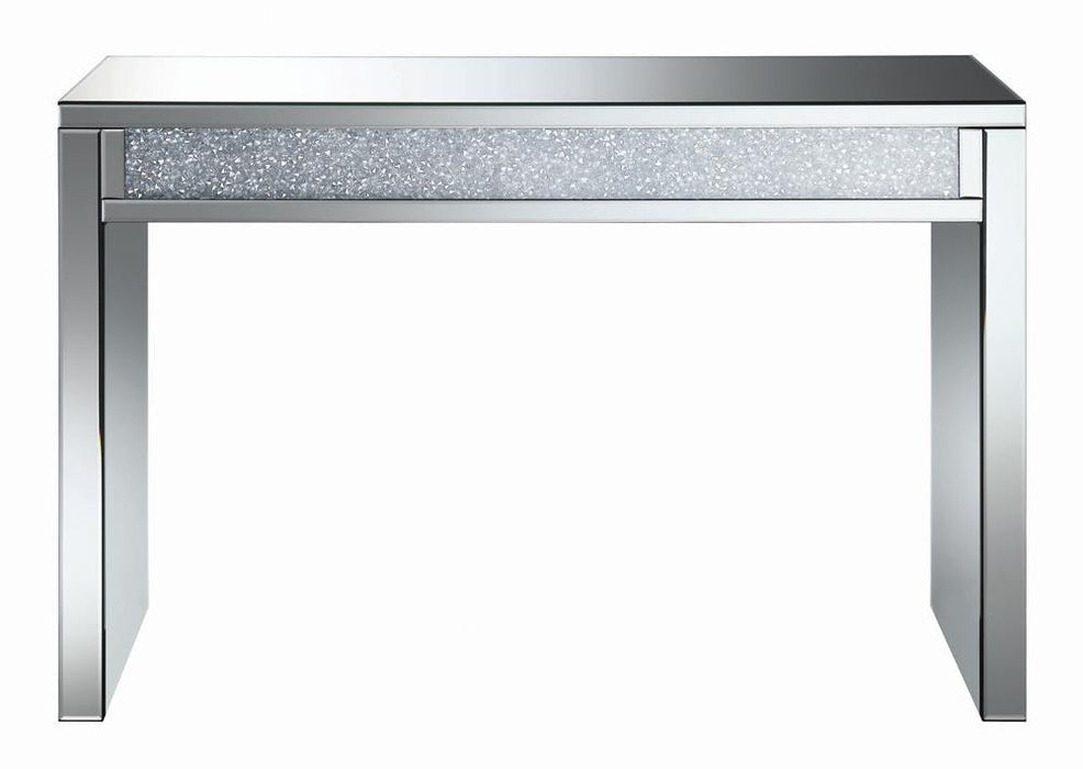 Gillian Rectangular Sofa Table Silver and Clear Mirror - Visions in Furniture (La Mirada, CA)