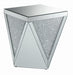 Amore Square End Table with Triangle Detailing Silver and Clear Mirror - Visions in Furniture (La Mirada, CA)