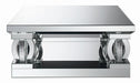 Amalia Square Coffee Table with Lower Shelf Clear Mirror - Visions in Furniture (La Mirada, CA)