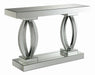 Amalia Rectangular Sofa Table with Shelf Clear Mirror - Visions in Furniture (La Mirada, CA)